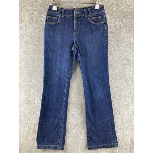 Jones New York Denim - Jones New York Jeans Women's 4 Blue Denim Stretch‎ Straight Leg Dark Wash